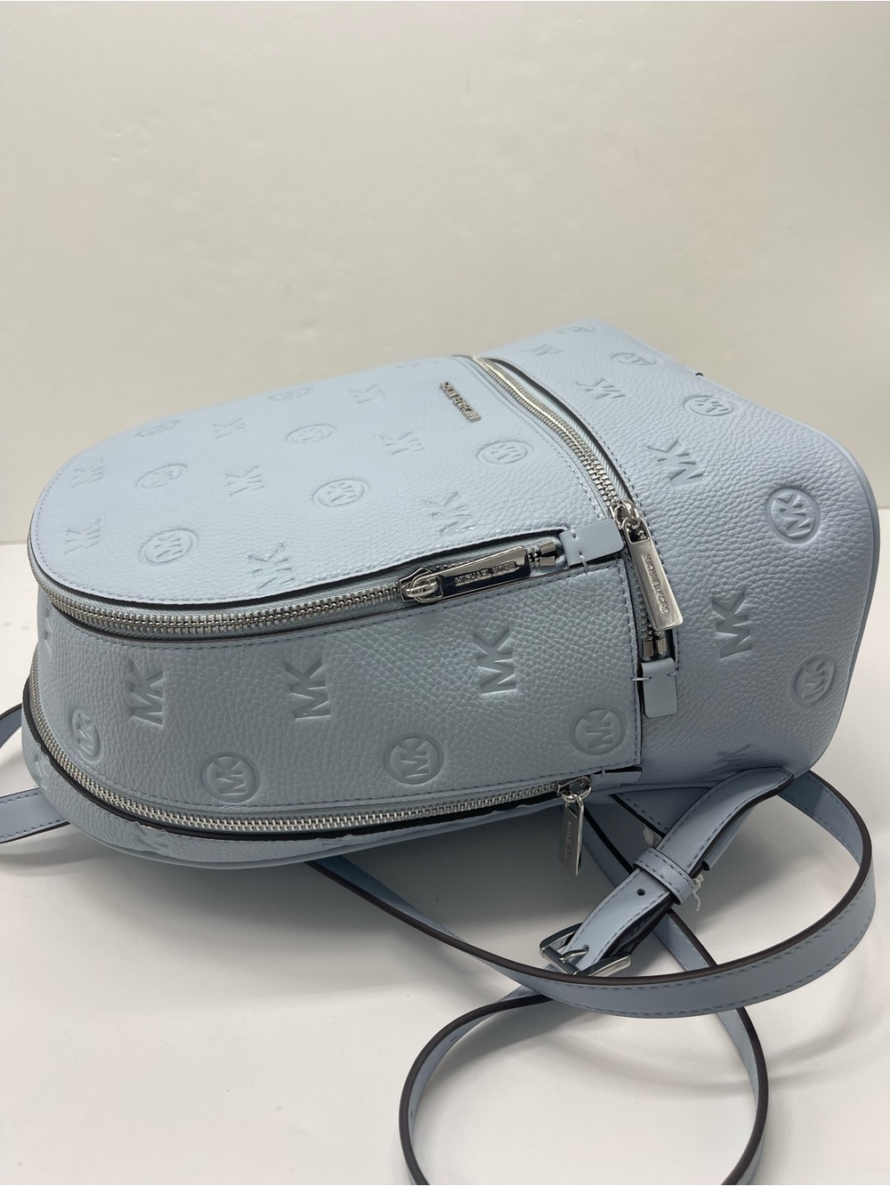 Michael Kors Rhea Medium Zip Logo Debossed Backpack
Pale Ocean 
NWT - Picture 6 of 16